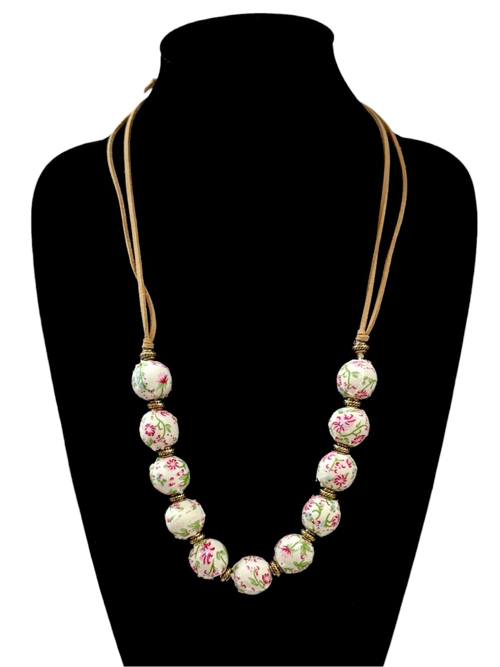 J.Jill Floral Fabric Bead Statement Necklace – NWT